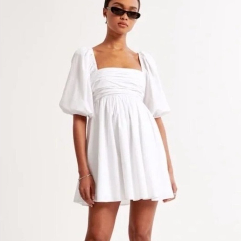 A&F Emerson Poplin Puff Sleeve Mini Dress